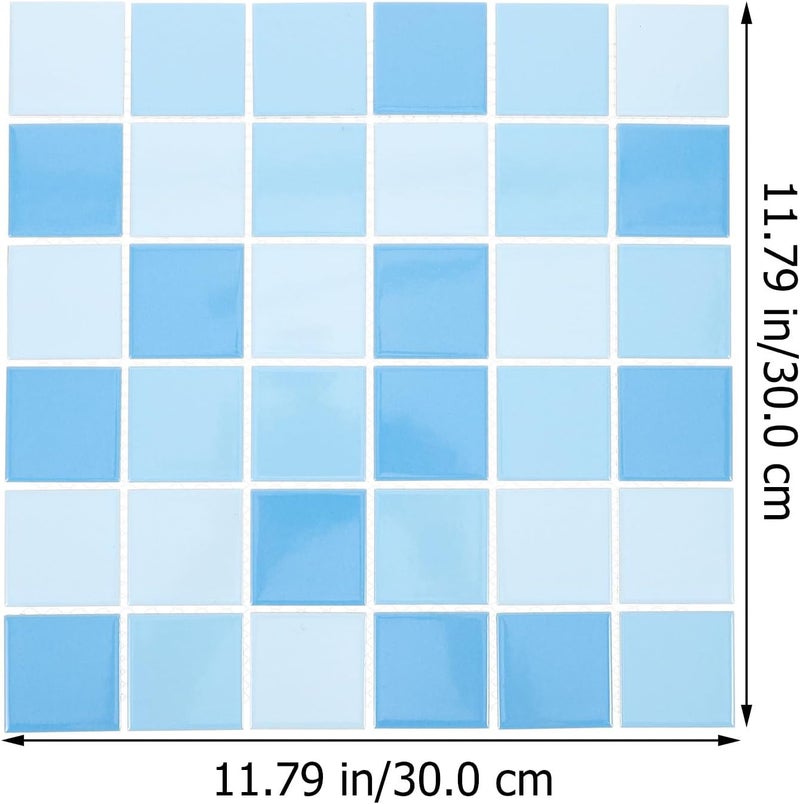 Ceramic Pool Tiles Mosaic Blue Glossy Finish Seamless Swimming Pool Wall Floor Decorative Repair Tiles 36 Pieces for Home - Image 2