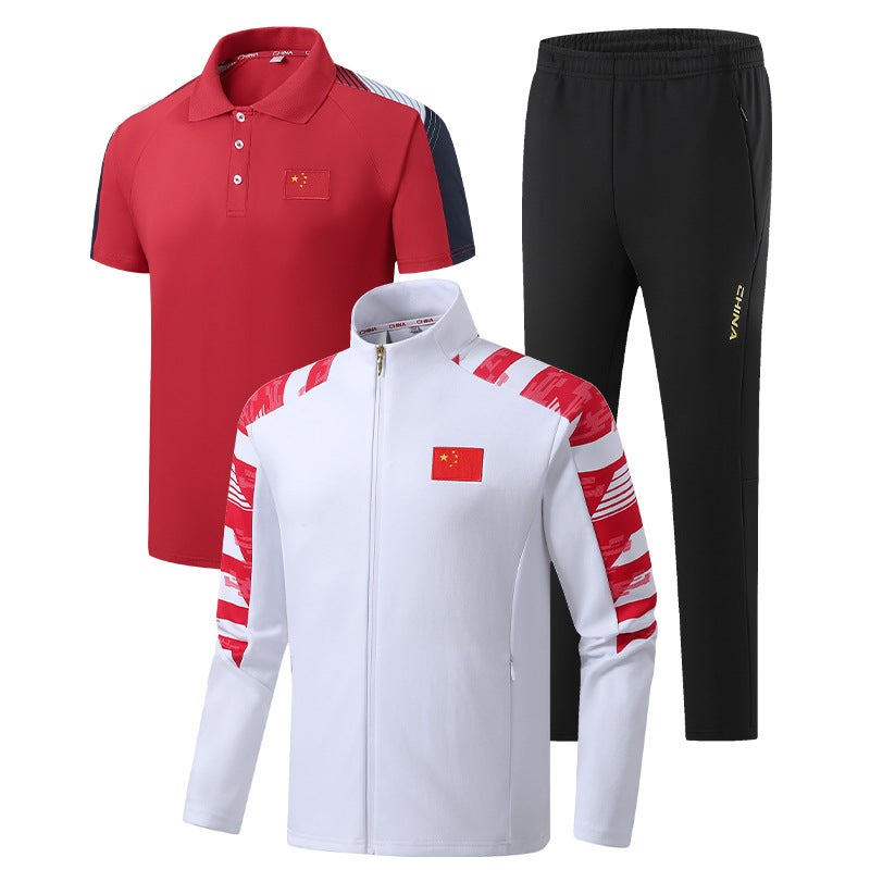 2025 Summer New Cotton National Sports Suit Chinese Team Appearance Group Suit Training Suit Couple Rest - Image 1