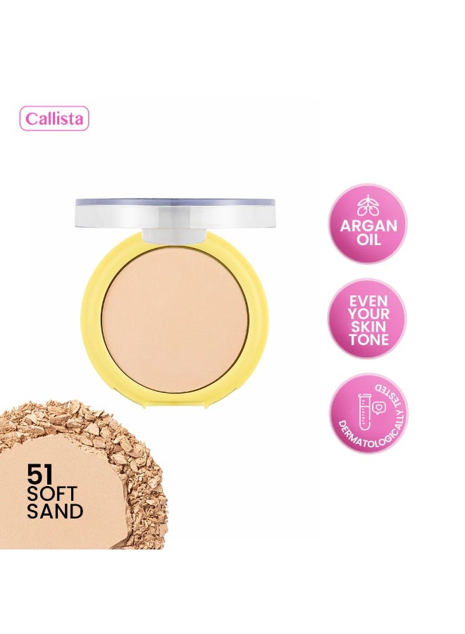 Callista Smooth & Matte Compact Face Powder 51 Soft Sand for Shine Control and Flawless Finish - Image 2