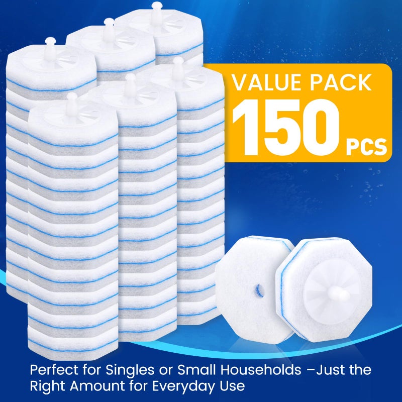 Zeefpod Toilet Brush Refills, Disposable Toilet Bowl Cleaner Refills for Toilet Cleaner Wand, Single-Use Hygienic Scrubber Pads, 150 Count - Image 3