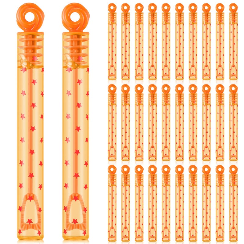 Rotatingpals 32 Pcs Red Star Print Bubble Wands Orange Bubble Wands For Party Favors Summer Activity Birthday Gifts School Prizes Carnival Easter Goody Bag Stuffers Wedding Supplies - Image 1