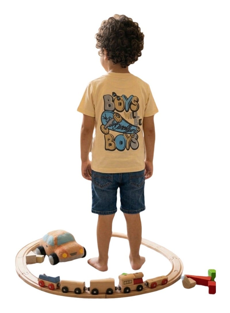 Boys Cotton Graphic T Shirt Casual Short Sleeve Crew Neck Kids Tee with Colorful Skateboard Print Boys Will Be Boys Soft Breathable Summer Everyday Wear Comfortable Fashion Top for Children - Image 5