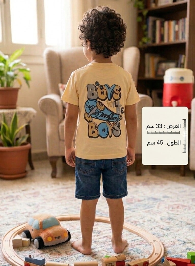 Boys Cotton Graphic T Shirt Casual Short Sleeve Crew Neck Kids Tee with Colorful Skateboard Print Boys Will Be Boys Soft Breathable Summer Everyday Wear Comfortable Fashion Top for Children - Image 4