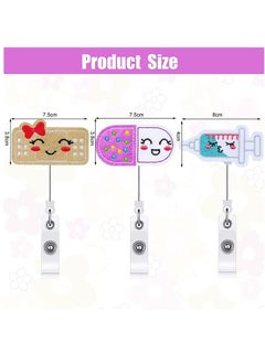 Y&D Felt Nurse Badge Reels, Pill Bandage, and Syringe Retractable Holder Cute Nursing Name ID Holders with Alligator Clip for Doctor Teacher Student (3 Pieces)  - Image 3