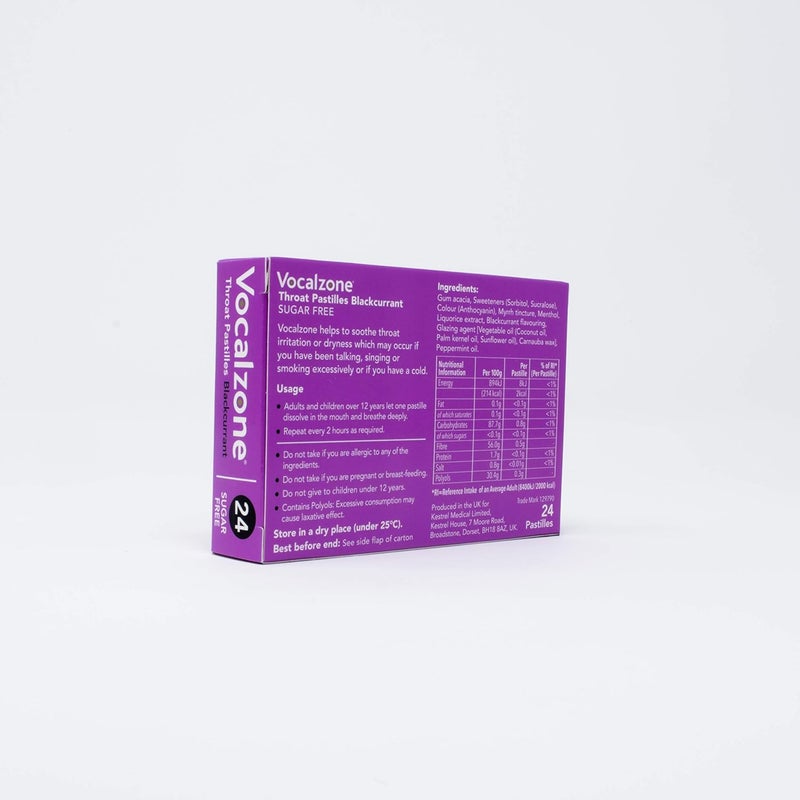 Vocalzone Throat Pastilles Blackcurrant Sugar Free 6 Packs 24 for Sore Throats and Hoarseness When Overusing Your Voice Produced and Sold in The United Kingdom Since 1912 - Image 3