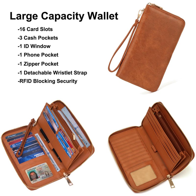 Soperwillton Women Fashion Backpack Purse Anti-Theft Leather Shoulder Bag Travel Multi Pockets Handbag Wallet Set 3pcs - Image 5