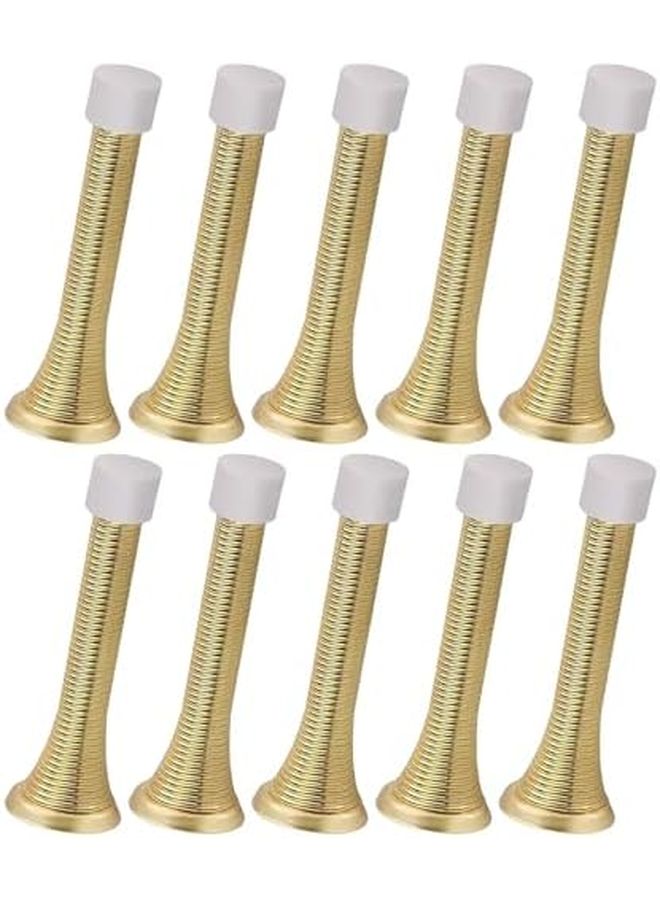 Gold Heavy Duty Flexible Spring Door Stoppers Wall Protector with Rubber Bumper 10Pcs - Image 5