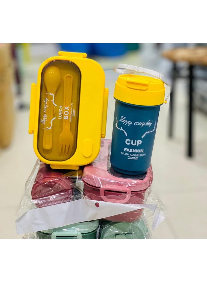 طقم لانش بوكس وزمزمية مياه للأطفال - حافظ وآمنة للاستخدام اليوميالطعام - Image 4