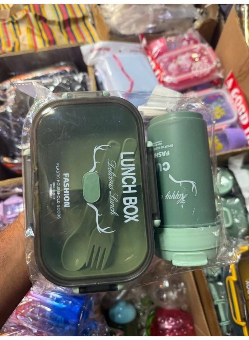 طقم لانش بوكس وزمزمية مياه للأطفال - حافظ وآمنة للاستخدام اليوميالطعام - Image 5