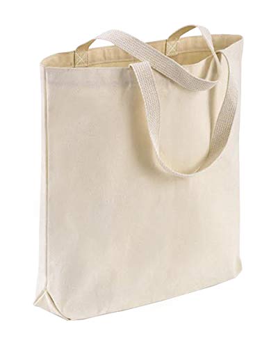 TBF Sturdy Canvas Wholesale Tote Bags with Bottom Gusset 15W x 16H x 3G Blank Totes Great for DIY Painting Printing Embroidery 