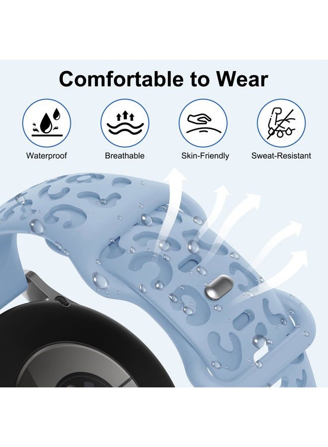 Tiorecime 20 Pack Leopard Engrave Bands Compatible with Samsung Galaxy Watch 7 6 5 4 FE 40mm 44mm/6 4 Classic 43mm 47mm 42mm 46mm/5 Pro 45mm/Active 2 Band, 20mm Soft Silicone Cheetah Strap for Women - Image 3