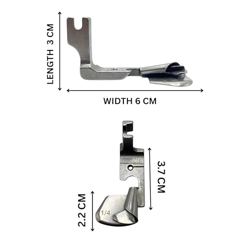 ZENITH Rolled Hemming Folder Presser Foot, Multi-Function Curved Pull Tube for Silk Chiffon, High Shank Compatible with Jack f4, Juki, Brother (1/4 (6.4MM) + 1/8 (3.2MM)) - Image 3