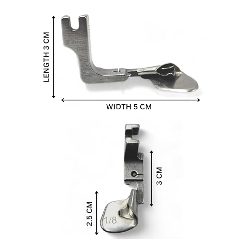 ZENITH Rolled Hemming Folder Presser Foot, Multi-Function Curved Pull Tube for Silk Chiffon, High Shank Compatible with Jack f4, Juki, Brother (1/4 (6.4MM) + 1/8 (3.2MM)) - Image 2