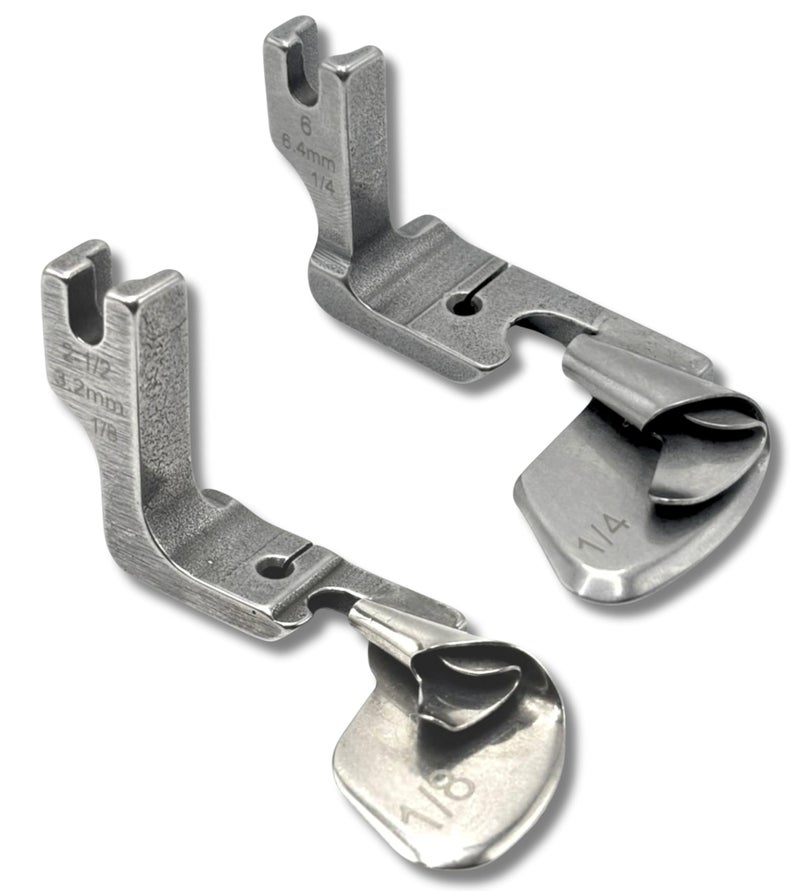 ZENITH Rolled Hemming Folder Presser Foot, Multi-Function Curved Pull Tube for Silk Chiffon, High Shank Compatible with Jack f4, Juki, Brother (1/4 (6.4MM) + 1/8 (3.2MM)) - Image 1