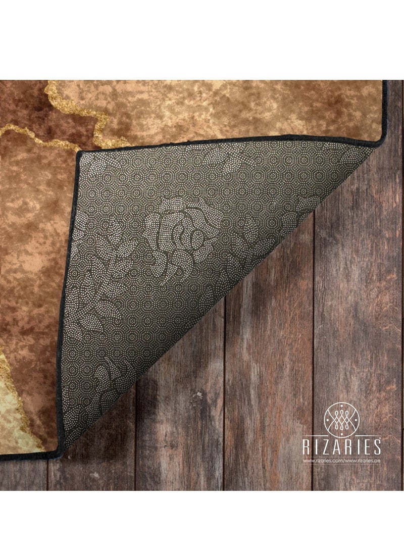 RIZARIES قطعة مركزية تجريدية من النحاس والذهب (سجادة) - Image 5