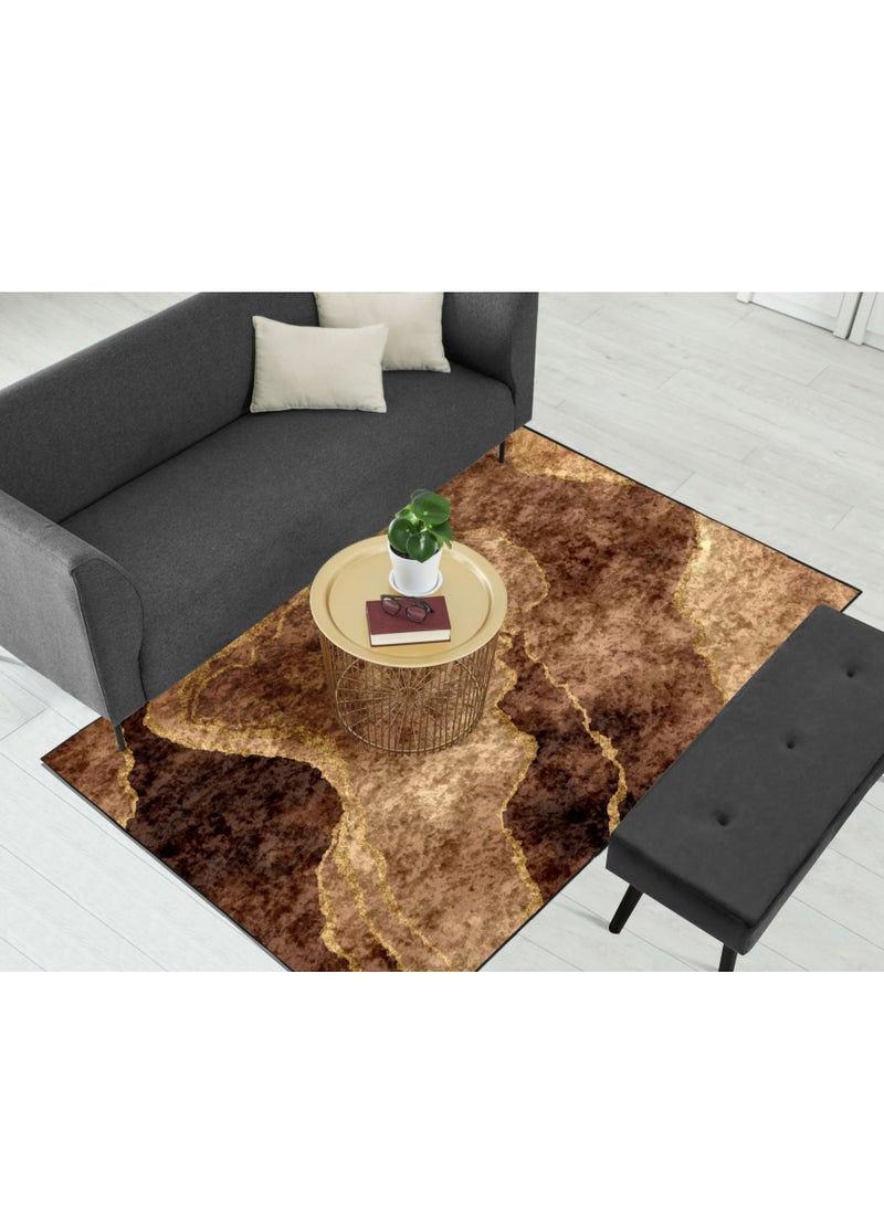 RIZARIES قطعة مركزية تجريدية من النحاس والذهب (سجادة) - Image 1