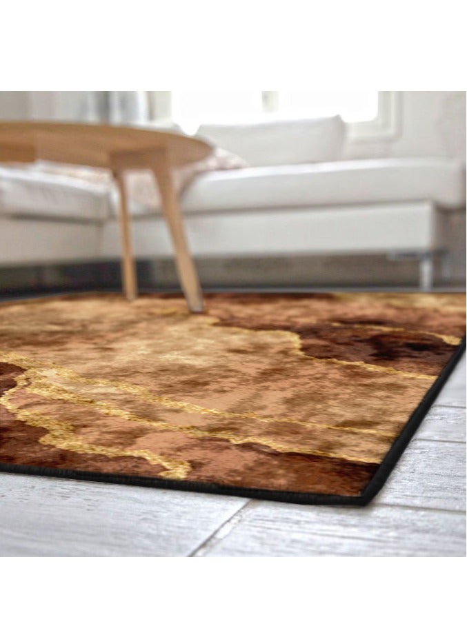 RIZARIES قطعة مركزية تجريدية من النحاس والذهب (سجادة) - Image 2