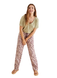 women'secret Maroon printed long pants  - Image 1