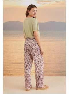 women'secret Maroon printed long pants  - Image 4