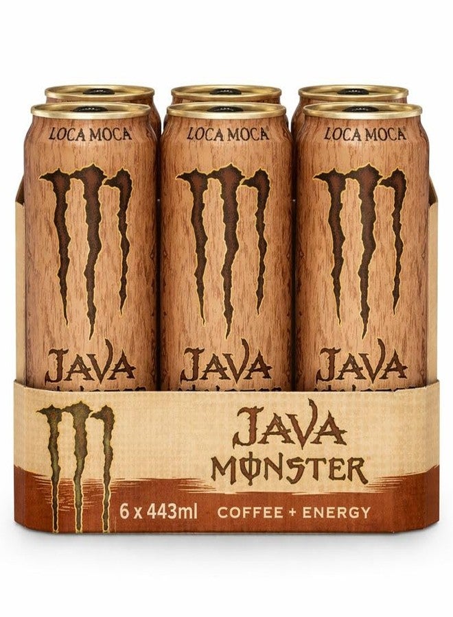 Monster Energy Java Loca Moca Coffee + Energy Drink (Pack Of 6) - 443ml Can By COUGAR | Smooth Mocha Coffee with Chocolate Flavor | High Caffeine Ready to Drink Energy Beverage | Boost Energy, Focus & Performance - (Imported-USA) - Image 1