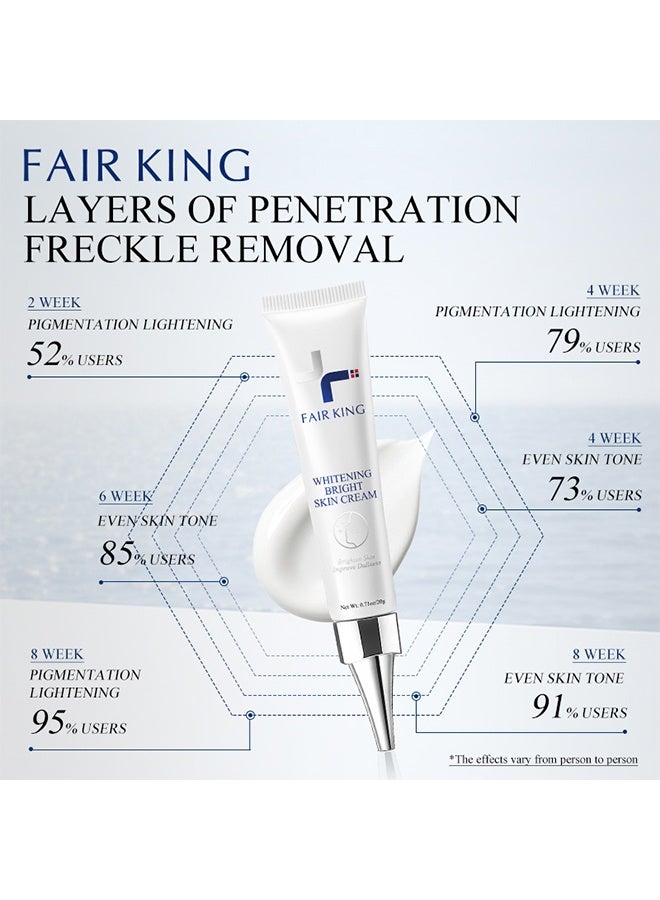Fair King Whitening Bright Skin Cream - for Face Skin Whitening Freckle Cream Pigmentation Treatment Sun Spots Age Spots Blemish Remover Lightening Cream 20g - Image 2