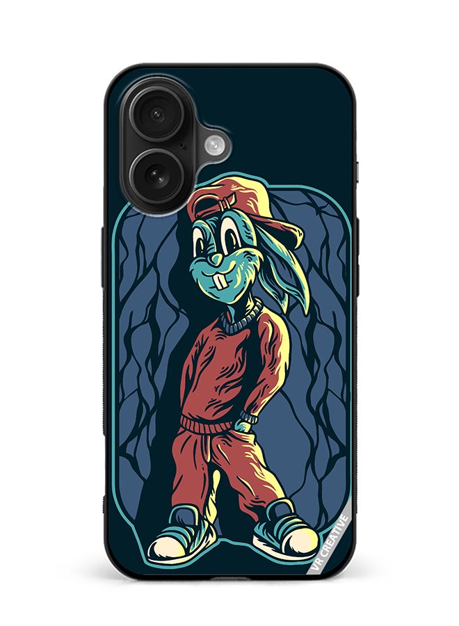 VR CREATIVE Protective Case Cover For Apple iPhone 16 Cool Rabit Design Multicolour
