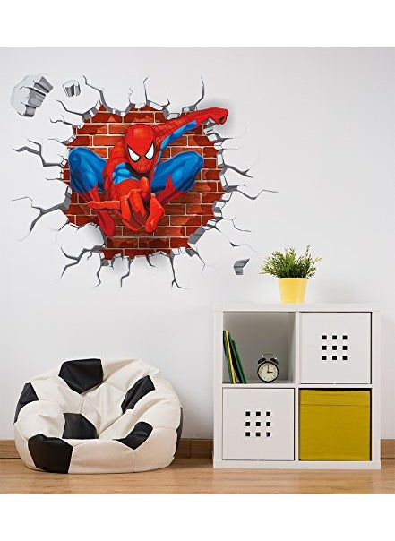 Decals Design Decals Design 'Spiderman Super Hero Cartoon' Wall Sticker (PVC Vinyl, 60 Cm X 90 Cm X 1 Cm, Multicolour), Self-Adhesive, 900 MM  - Image 1