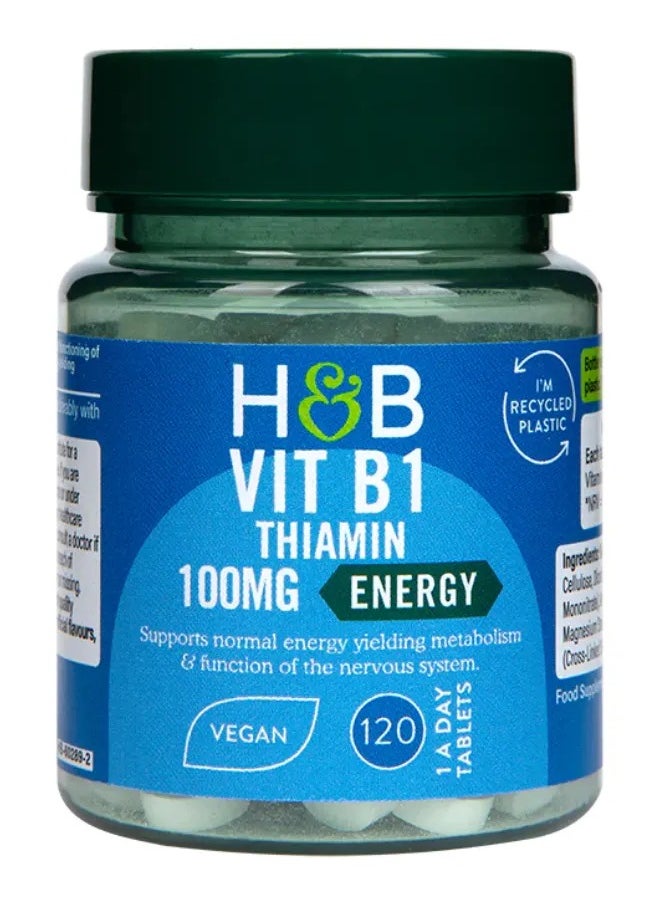 H&B H&B Vitamin B1 Thiamine 100mg Tablets For Energy, Pack of 120's 