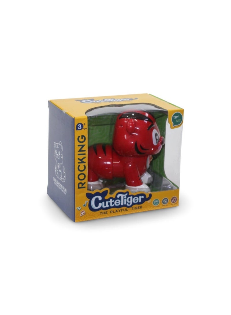 Cute Tiger Toy with (Lights & Sound) – Red - Image 1