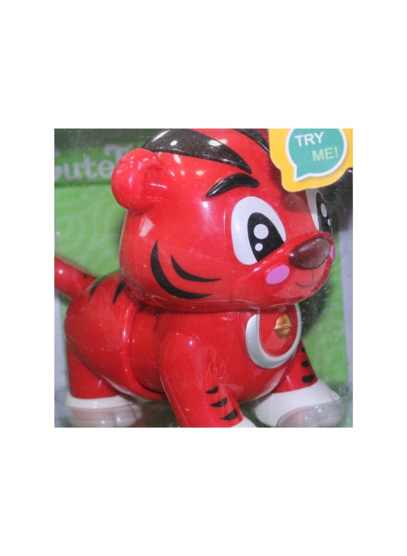 Cute Tiger Toy with (Lights & Sound) – Red - Image 3