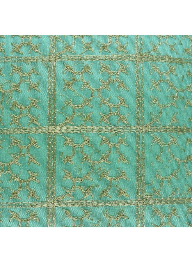 بيفت غطاء وسادة BYFT Orchard مقاس 18 × 18 بوصة (تصميم المربعات الذهبية - أخضر) 45 × 45 سم غطاء وسادة مزخرف فاخر للأريكة والسرير وغرفة المعيشة - مجموعة من قطعتين بدون حشوات - Image 4