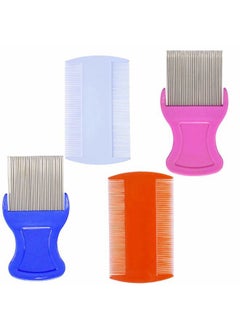 ZYOUNG 4 Pcs Head Hair Comb Including 2 Pieces Hair Comb Double Sided 2 Pieces Removal Dandruff Comb with Metal Teeth  - Image 1