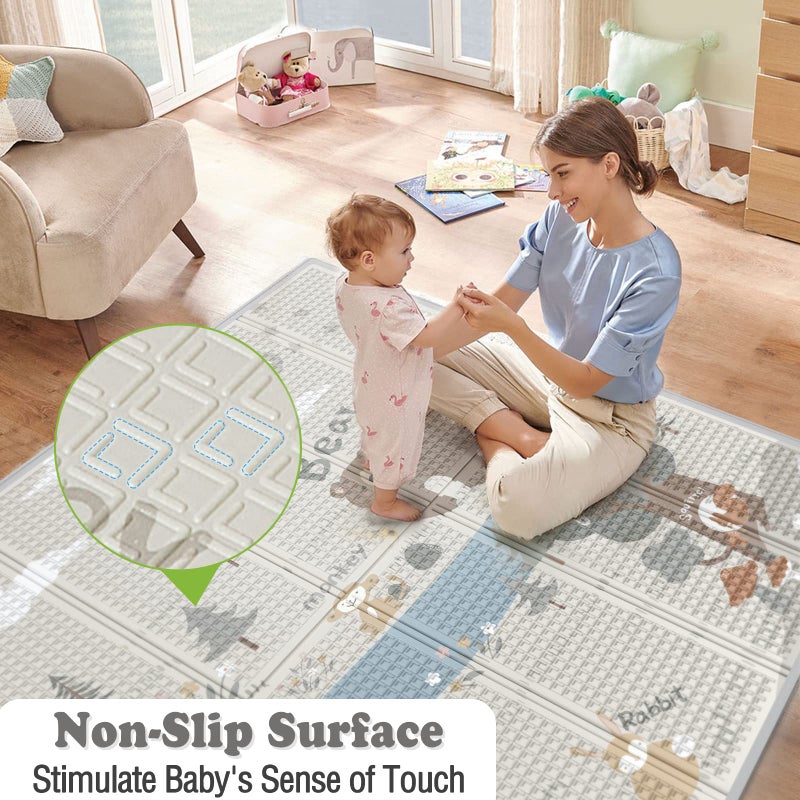 Fodoss Baby Play Mat, 47x47inch Play Mat, 0.4 in Thick Waterproof Playmat for Babies, Foldable Play Mat for Small Baby Playpen, Small Spaces - Image 3