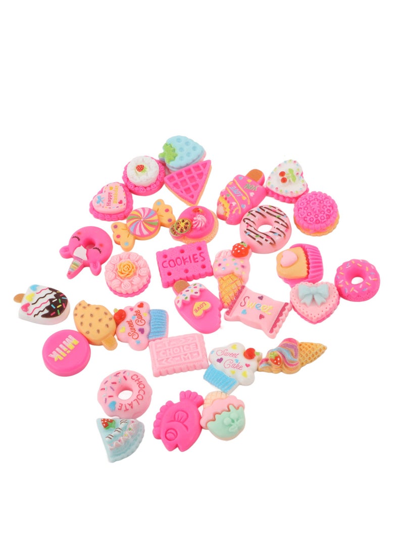 فيلوز مجموعة مكونة من 30 قطعة من الكعك المشكل والآيس كريم والخبز والدونات والبسكويت والحلوى ومواد تزيين ذاتية الصنع - Image 1