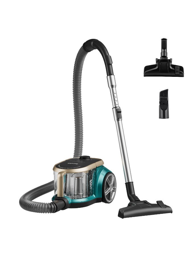 إيوريكا مكنسة كهربائية بقوة 2000 وات وسعة 2.2 لتر مع كوب غبار ومكنسة كهربائية بدون كيس لشعر الحيوانات الأليفة والسجاد والبلاط - Image 1