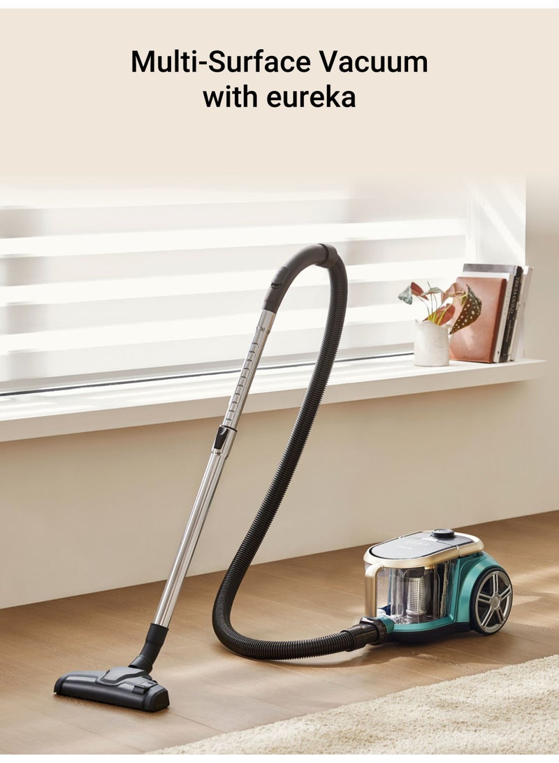 إيوريكا مكنسة كهربائية بقوة 2000 وات وسعة 2.2 لتر مع كوب غبار ومكنسة كهربائية بدون كيس لشعر الحيوانات الأليفة والسجاد والبلاط - Image 3
