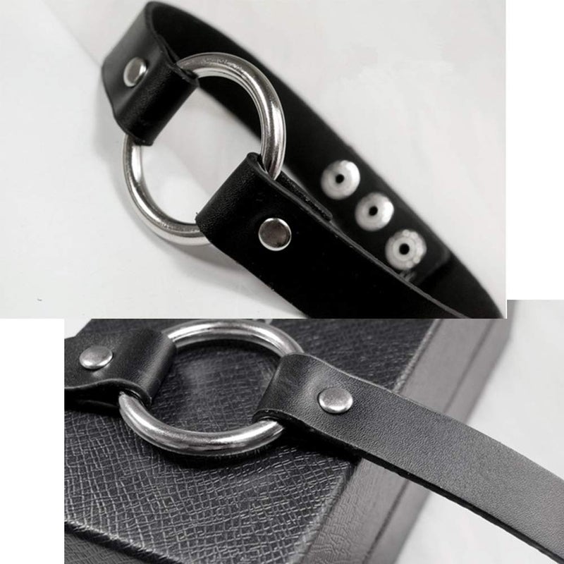 ETHOON قلادة تشوكر جلدية قابلة للتعديل ETHOON ناعمة من PU للنساء، سوداء - Image 4