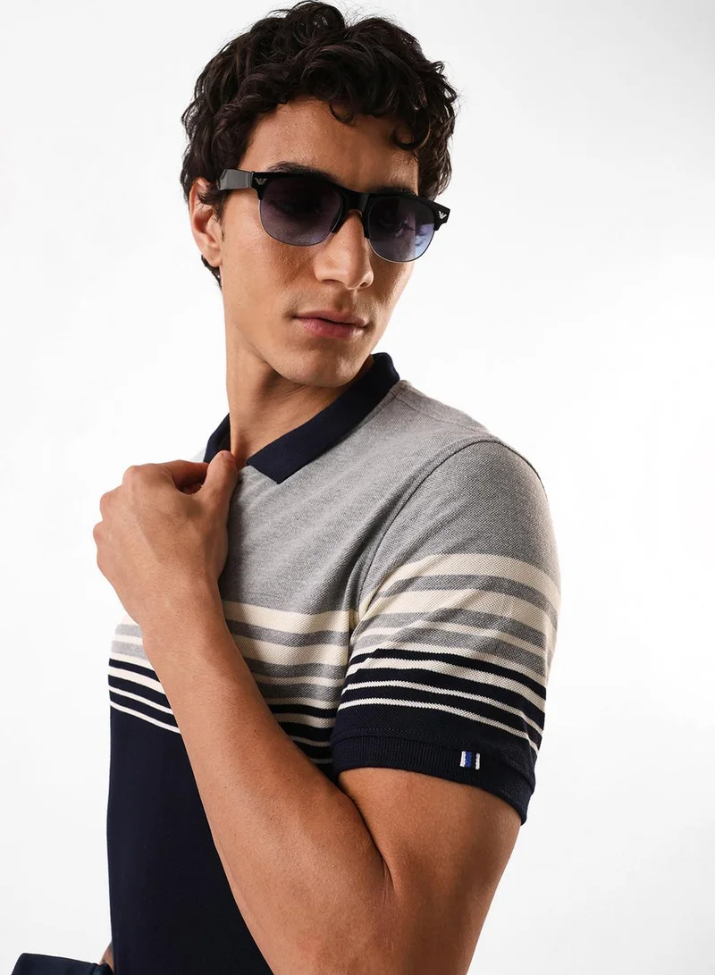 Men's Navy Blazer 100% Cotton Relaxed Polo T-Shirt