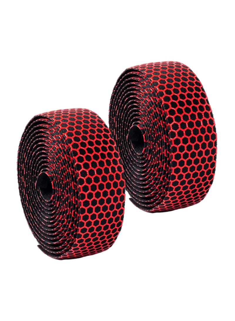 YelaJoy Bike Handlebar Tapes, Road Bicycle Bar Tape, Handle Wraps 2 Rolls for Road Bikes and Cycling(Red)  - Image 1
