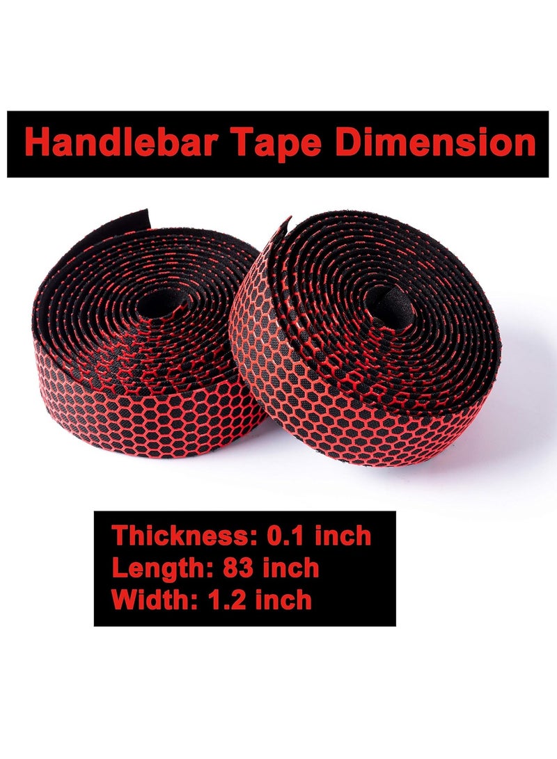 YelaJoy Bike Handlebar Tapes, Road Bicycle Bar Tape, Handle Wraps 2 Rolls for Road Bikes and Cycling(Red)  - Image 4