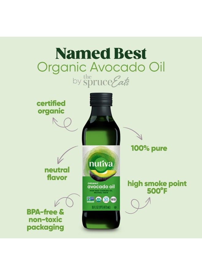 Nutiva Organic Steam-Refined Avocado Oil, 100% Pure, 16 Fl Oz, USDA Organic, Non GMO, Whole 30 Approved, Keto, Paleo, High-Heat Oil with Neutral Flavor and Aroma for Cooking & Frying - Image 4