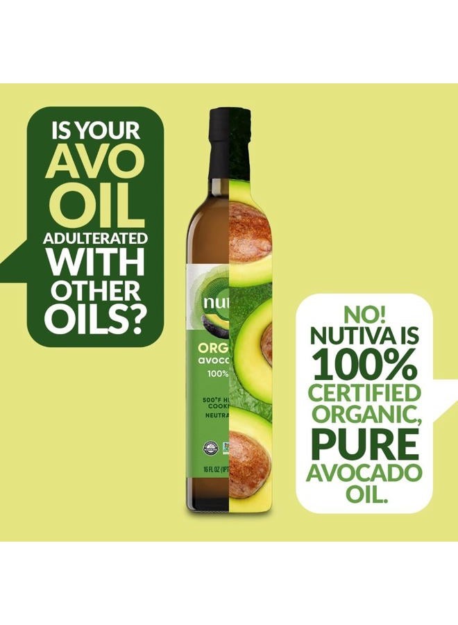 Nutiva Organic Steam-Refined Avocado Oil, 100% Pure, 16 Fl Oz, USDA Organic, Non GMO, Whole 30 Approved, Keto, Paleo, High-Heat Oil with Neutral Flavor and Aroma for Cooking & Frying - Image 5