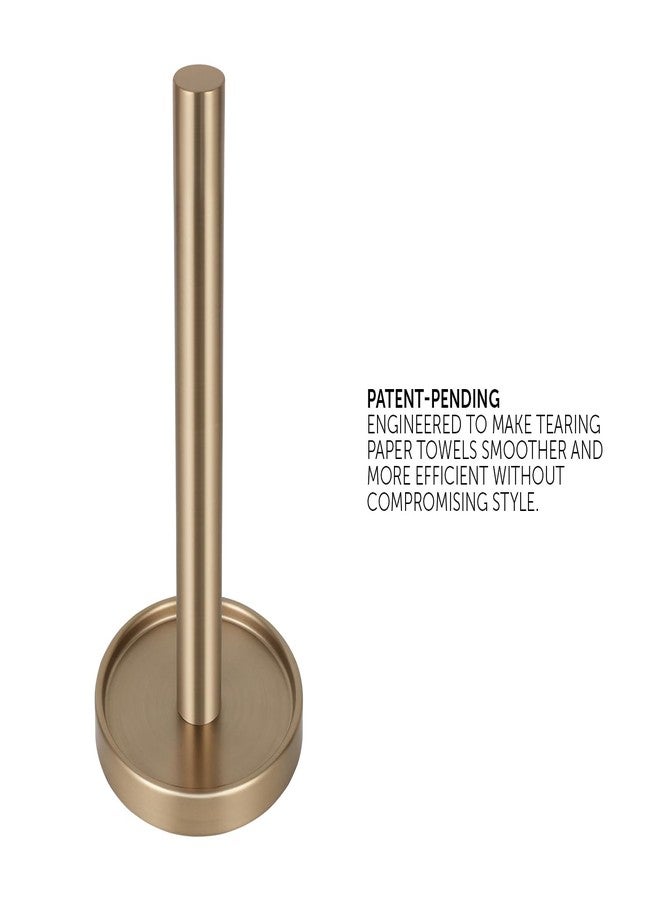 Ivilon حامل مناشف ورقية من إيفيلون - ثابت وسهل الفتح - يناسب جميع لفائف المناشف الورقية - ذهبي دافئ - Image 2