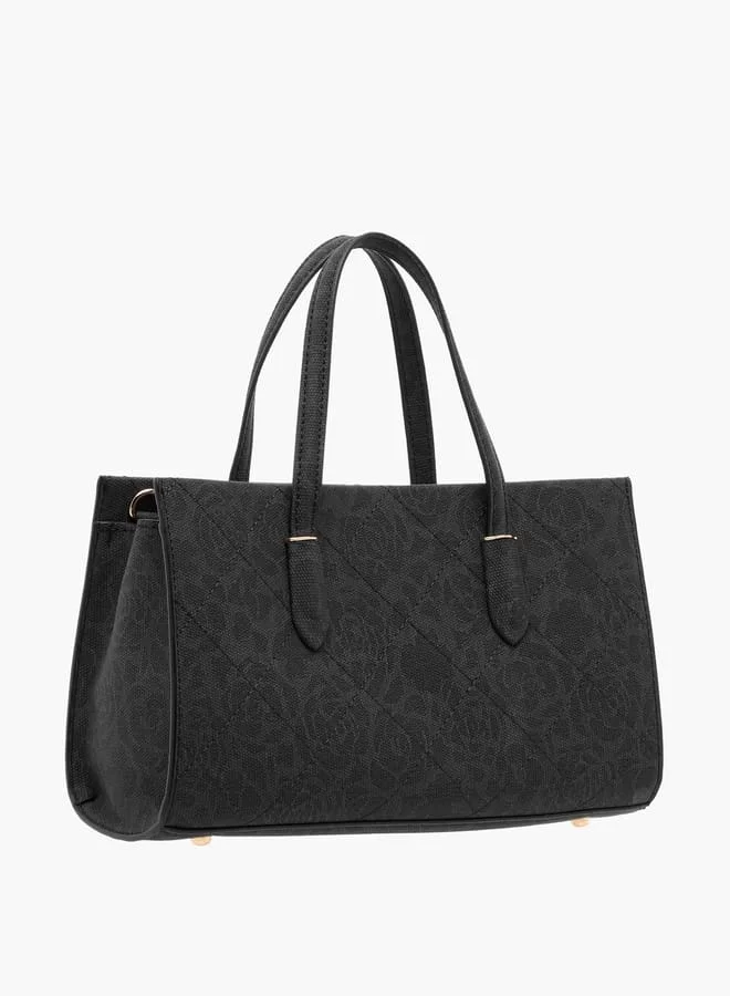 Flora Bella By Shoexpress Women Textured Tote Bag with Detachable Strap and Zip Closure