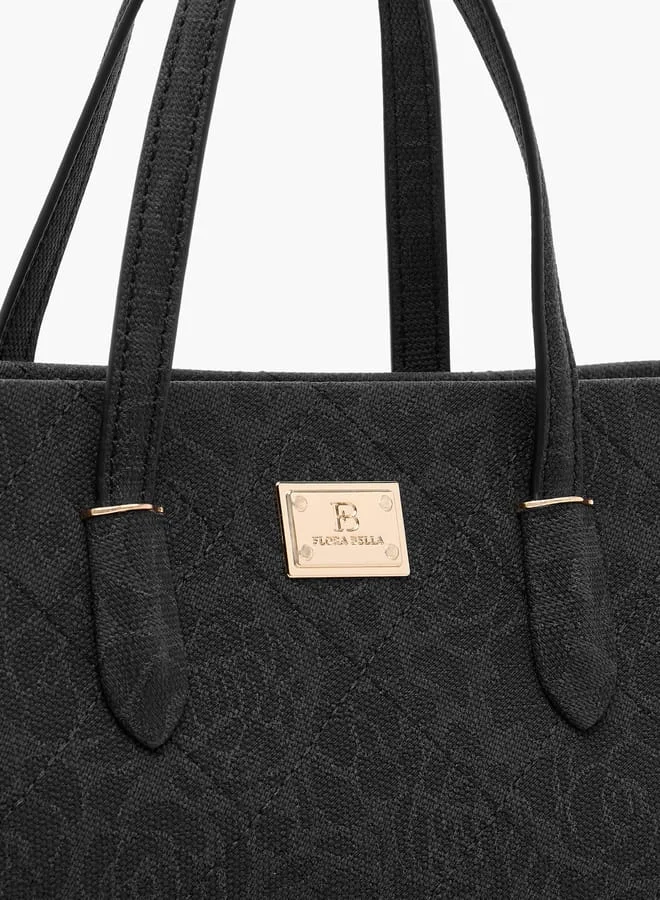 Flora Bella By Shoexpress Women Textured Tote Bag with Detachable Strap and Zip Closure
