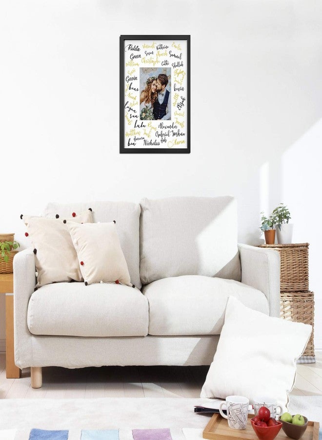 ون وول إطار صور مميز من الزجاج المقوى مقاس 16×20 بوصة مع حافة بيضاء لعرض صورة مقاس 8×10 بوصة، مثالي لحفلات الزفاف والاحتفالات والتخرج، إطار خشبي أسود للتعليق على الحائط - أدوات التثبيت متضمنة - Image 3