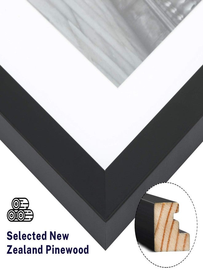 ون وول إطار صور مميز من الزجاج المقوى مقاس 16×20 بوصة مع حافة بيضاء لعرض صورة مقاس 8×10 بوصة، مثالي لحفلات الزفاف والاحتفالات والتخرج، إطار خشبي أسود للتعليق على الحائط - أدوات التثبيت متضمنة - Image 5