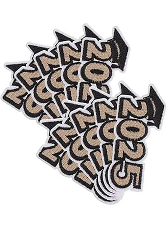 2025 Graduation Iron On Patches Black Gold Set For Jackets Jeans Backpacks - Image 1