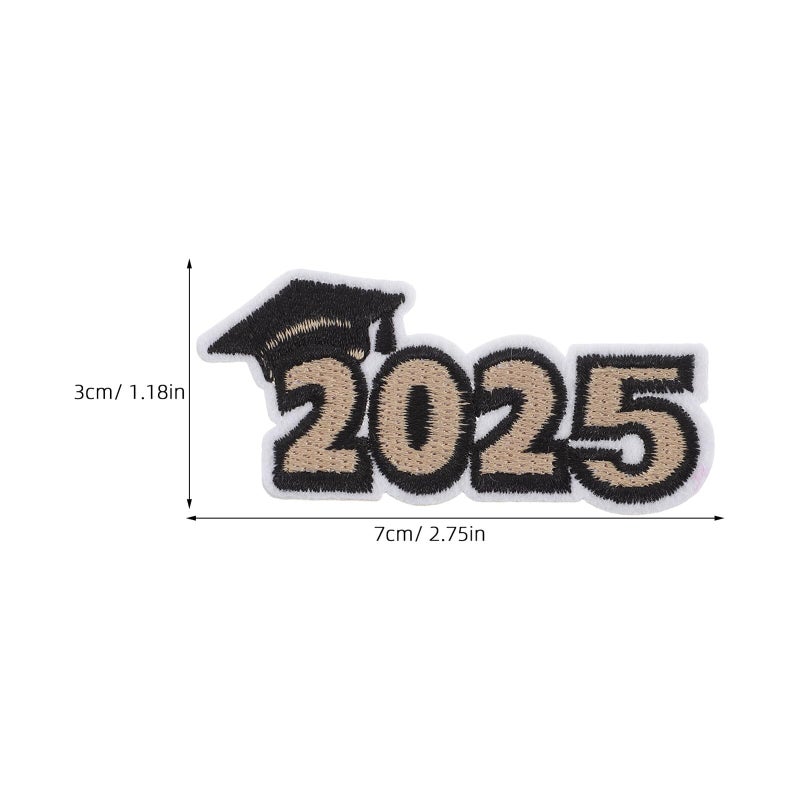 2025 Graduation Iron On Patches Black Gold Set For Jackets Jeans Backpacks - Image 3
