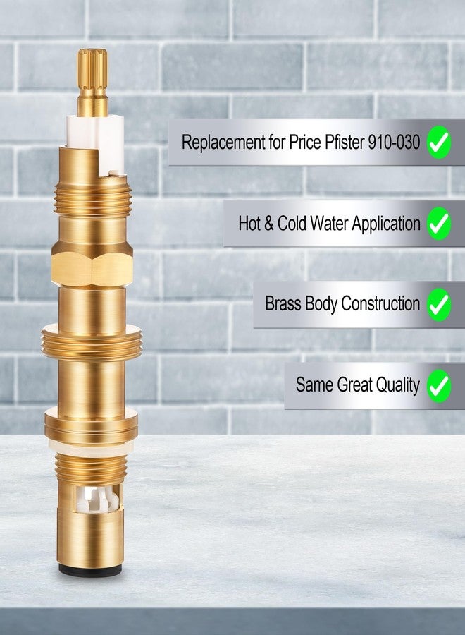 Dreyoo خرطوشة قرص سيراميك بديلة من Dreyoo لـ 910-030، ساق دش وصنبور متوافقة مع Price/Pfister، خرطوشة صنبور صمام دش مصنوعة من النحاس (عبوة من قطعتين) - Image 3